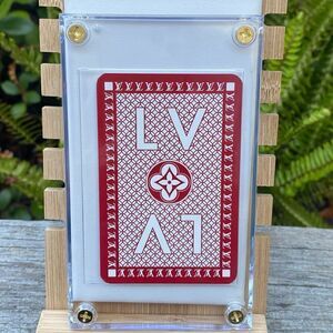 Red Louis Vuitton LV Monogram Bridge Playing Card w/Case. EUC! Designer Luxury